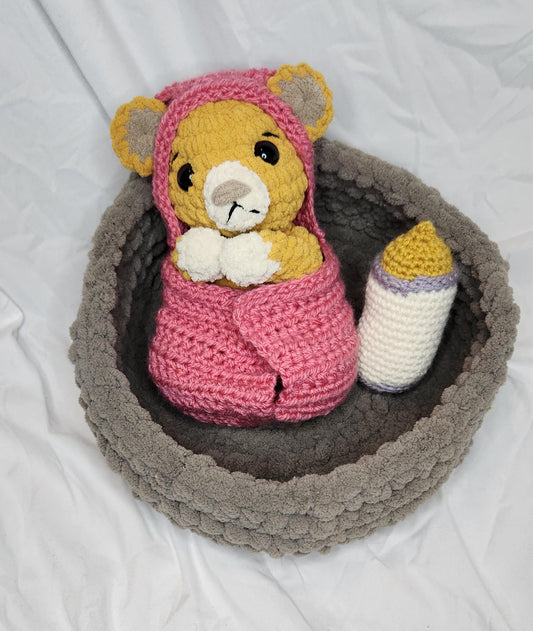 Lion Cub and Accessories - Crochet PATTERN ONLY DIY