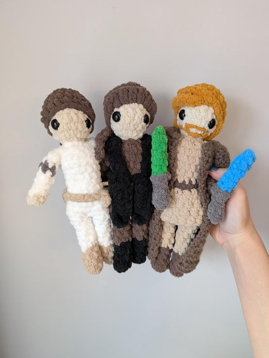 Anakin, Obi-Wan, Padme - Crochet Pattern ONLY