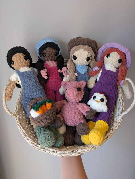 Paige the Farm Girl & Friends - Crochet PATTERN ONLY