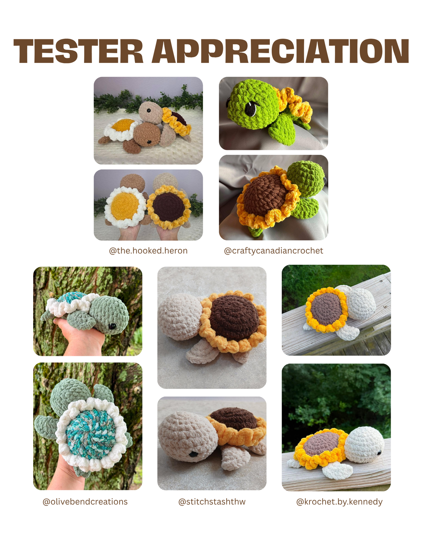 Sunflower Turtle - Crochet PATTERN ONLY