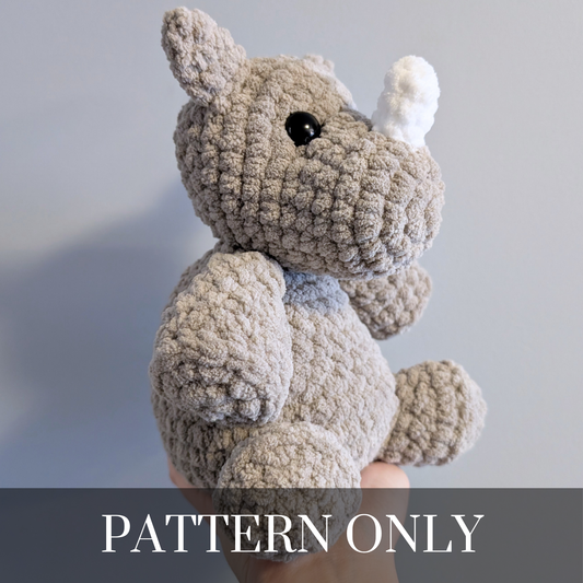 Rhino - Crochet PATTERN ONLY – Plush Fundraiser