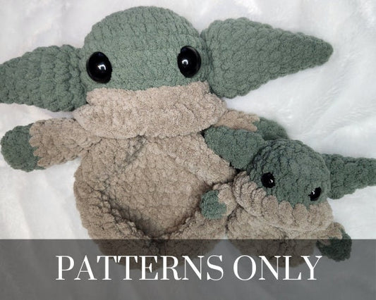 Green Alien Snuggler BUNDLE - Crochet PATTERNS ONLY