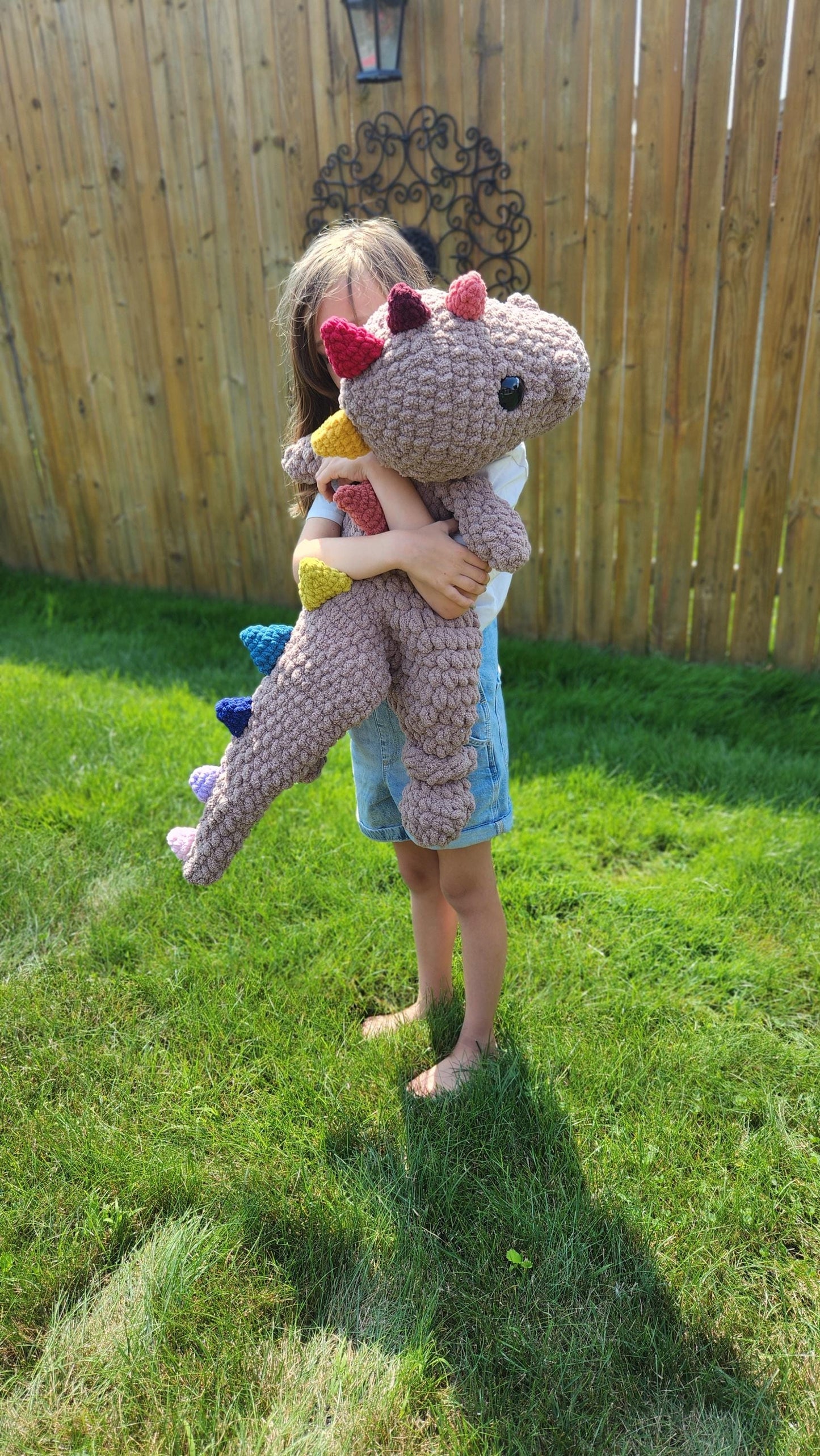 Giant 32-Inch Crochet Dinosaur Snuggler