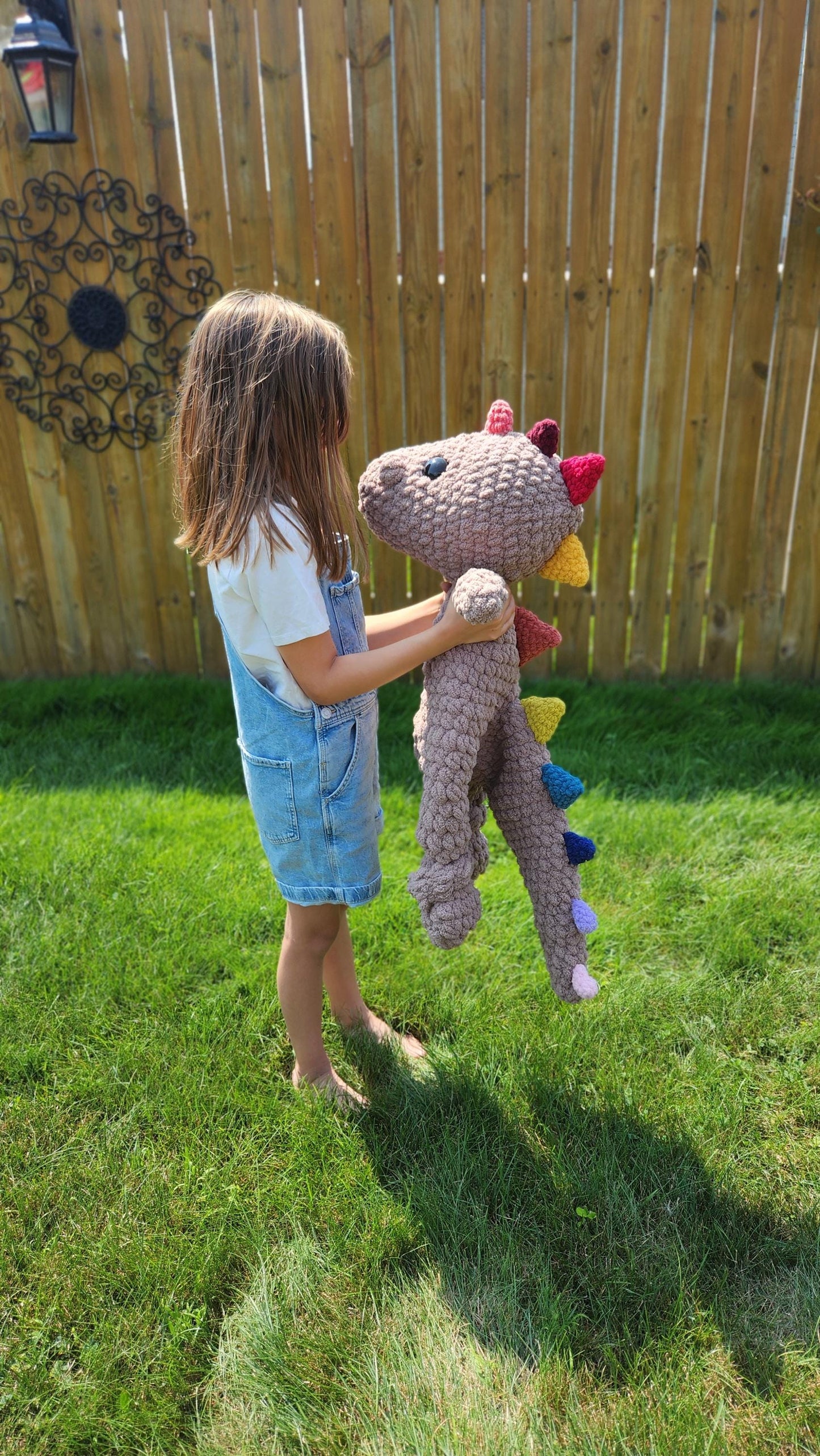 Giant 32-Inch Crochet Dinosaur Snuggler