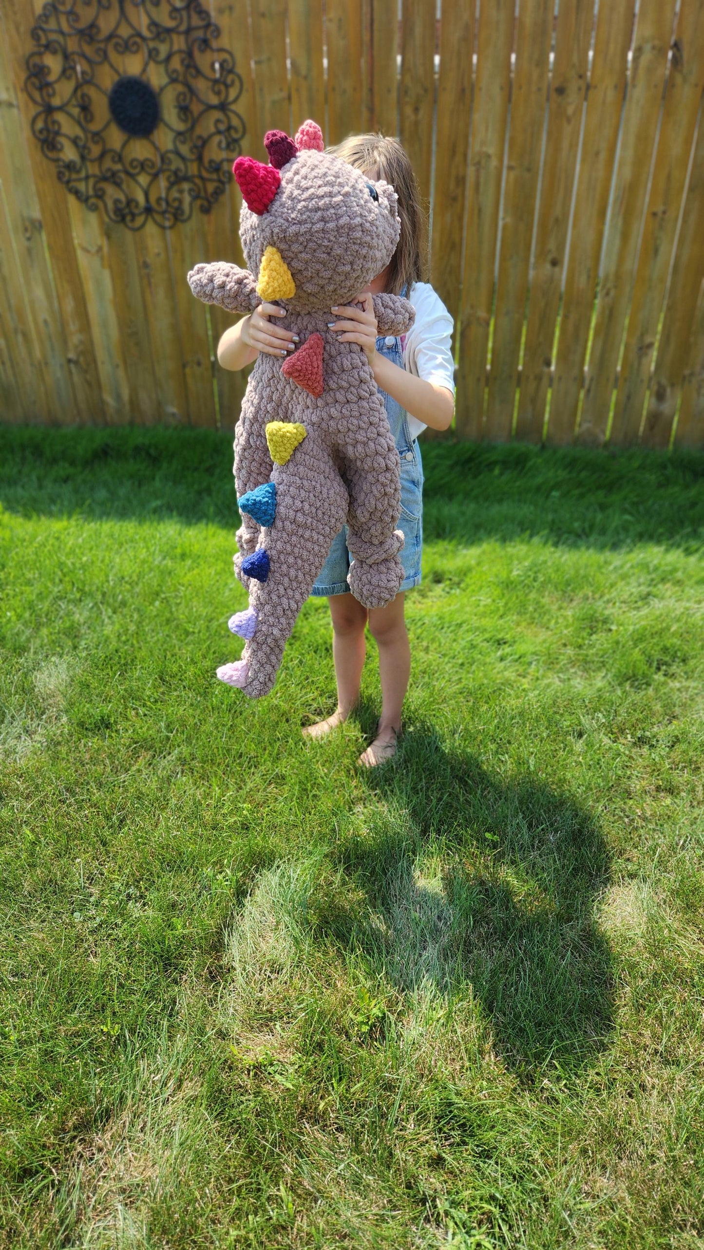 Giant 32-Inch Crochet Dinosaur Snuggler