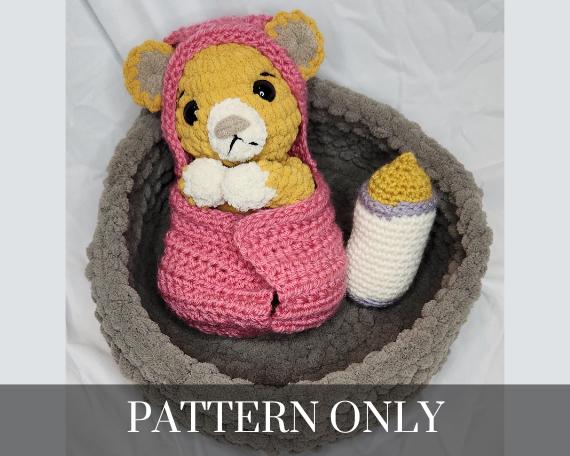 Lion Cub and Accessories - Crochet PATTERN ONLY DIY
