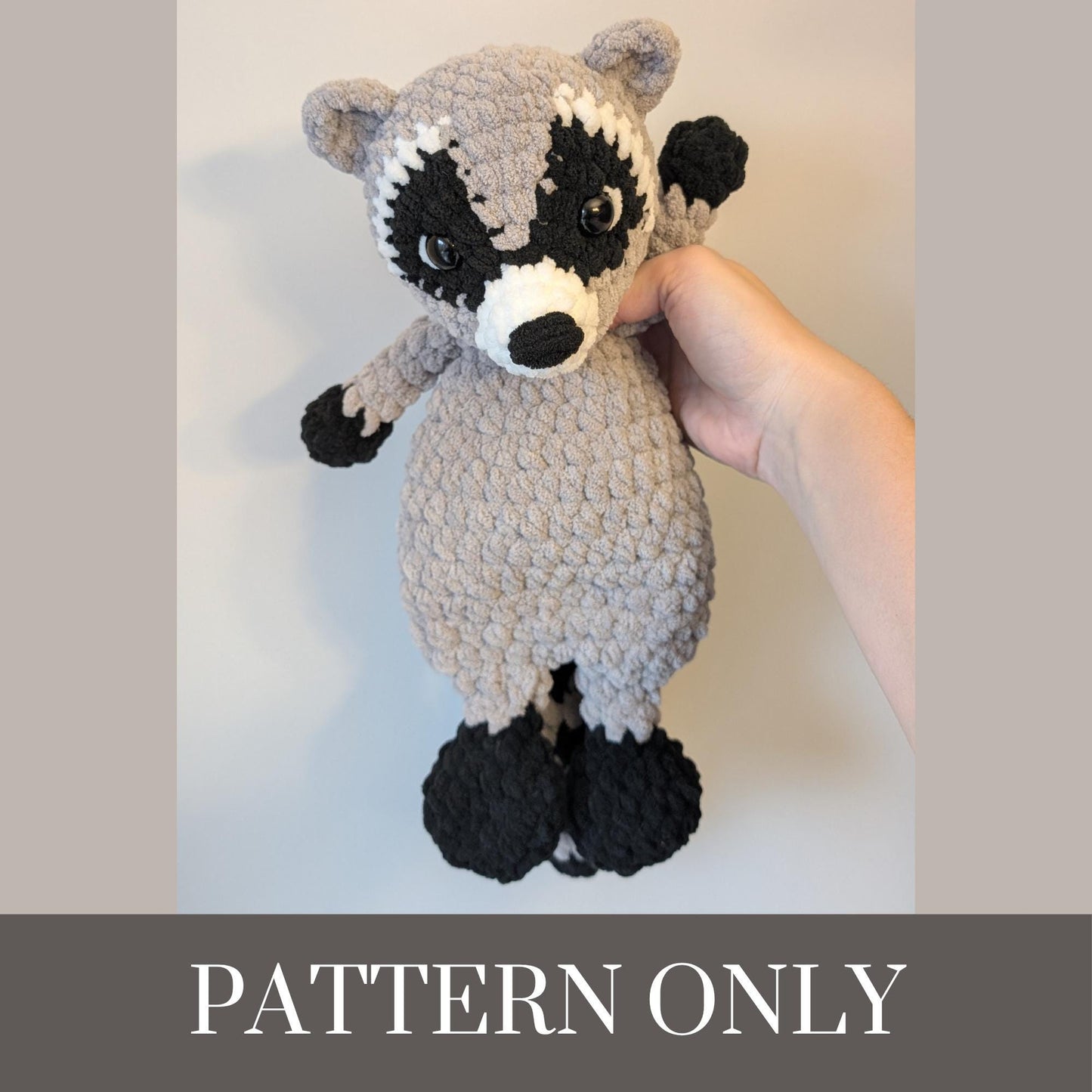 Raccoon Snuggler Crochet PATTERN ONLY