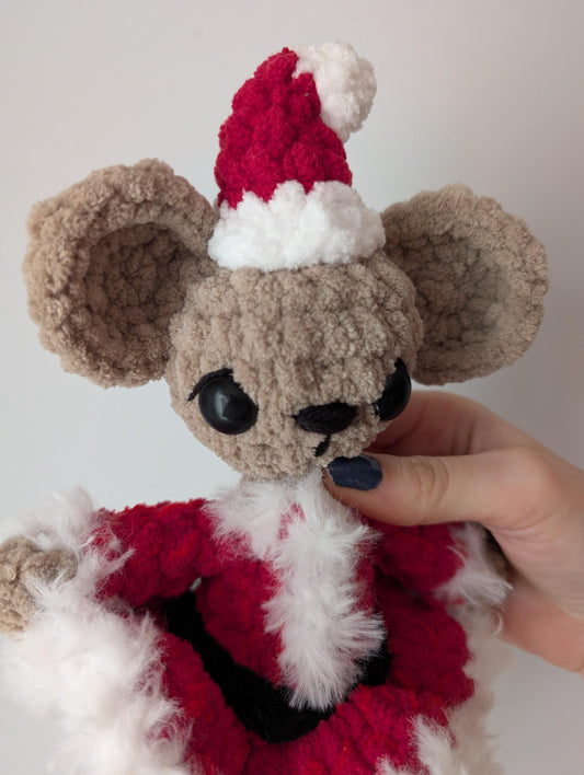 Santa Mouse - Crochet Doll READY TO SHIP!