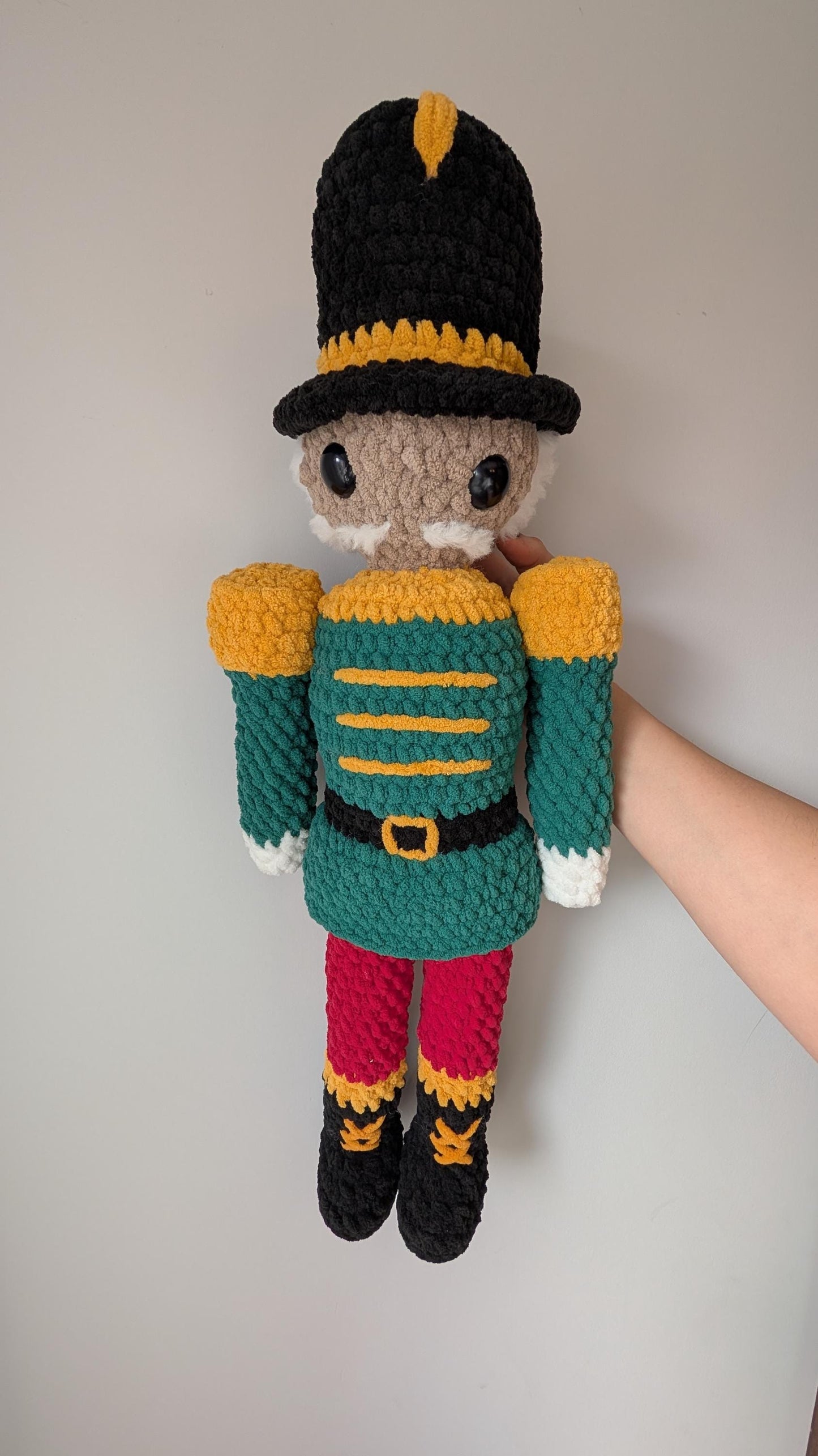 Nutcracker with Posable Arms - Low Sew Crochet PATTERN ONLY