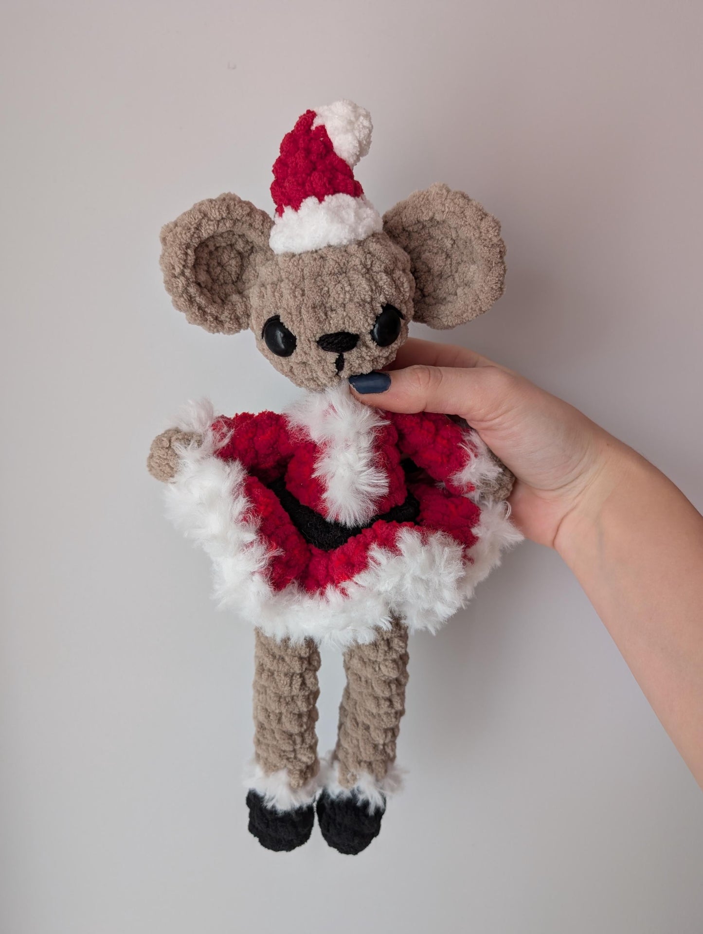 Santa Mouse - Crochet Doll READY TO SHIP!
