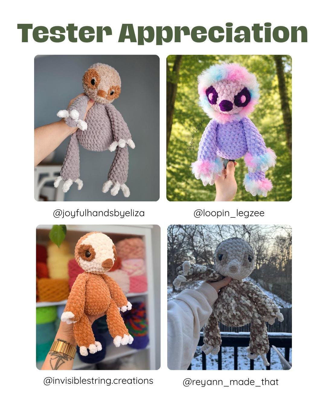 Sloth - Crochet Pattern ONLY – Plush Fundraiser