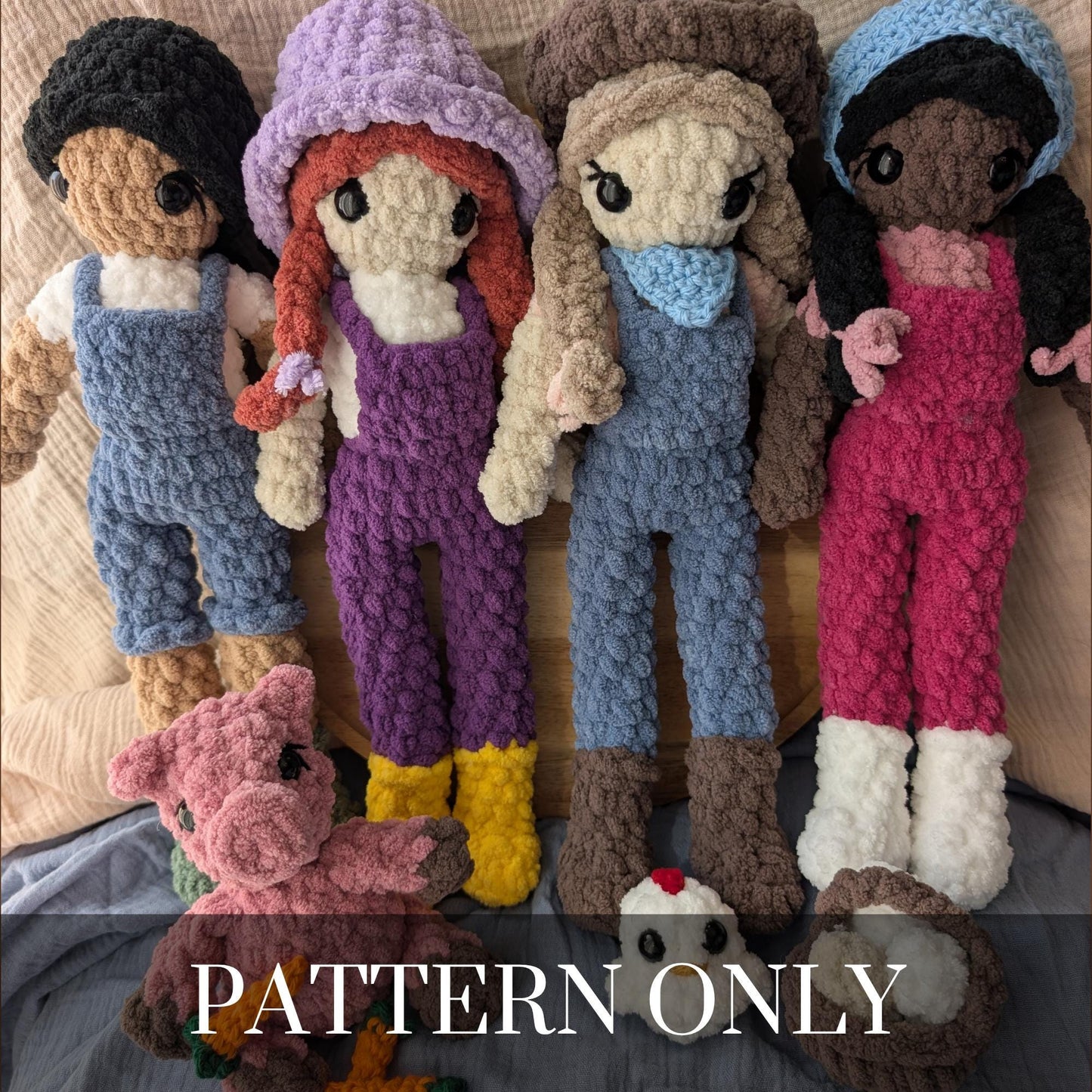 Paige the Farm Girl & Friends - Crochet PATTERN ONLY