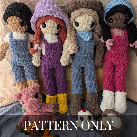 Paige the Farm Girl & Friends - Crochet PATTERN ONLY
